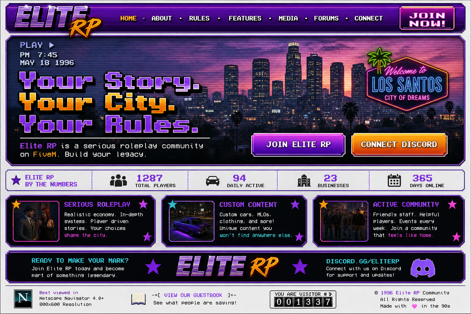 90s — Homepage preview