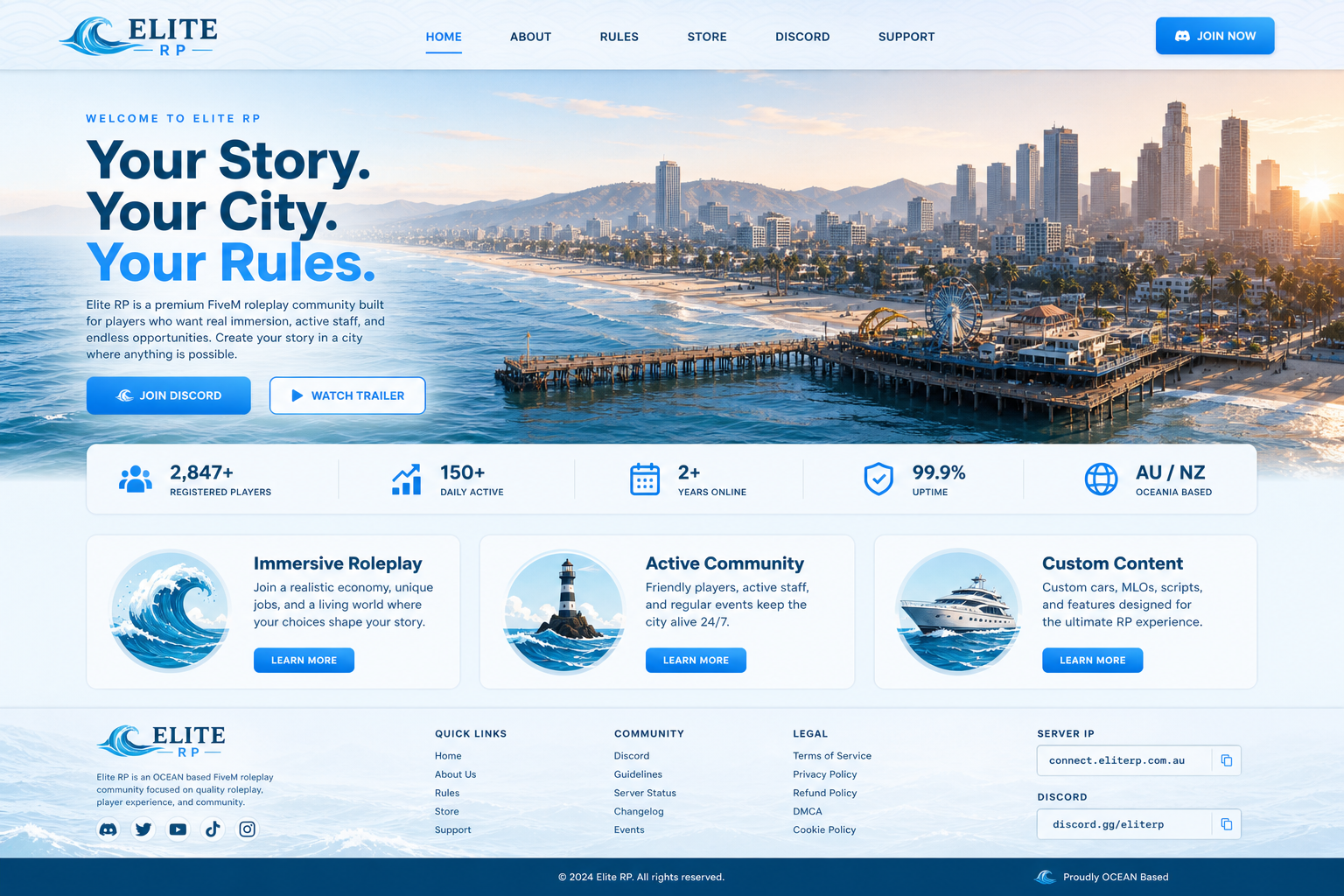 Ocean — Homepage preview